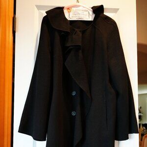 St. John Womens Black Jacket with Ruffle Detail